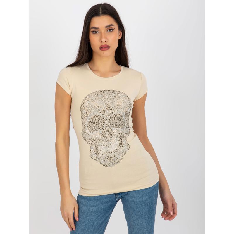 Dámské tričko s aplikací MOLLIE béžová