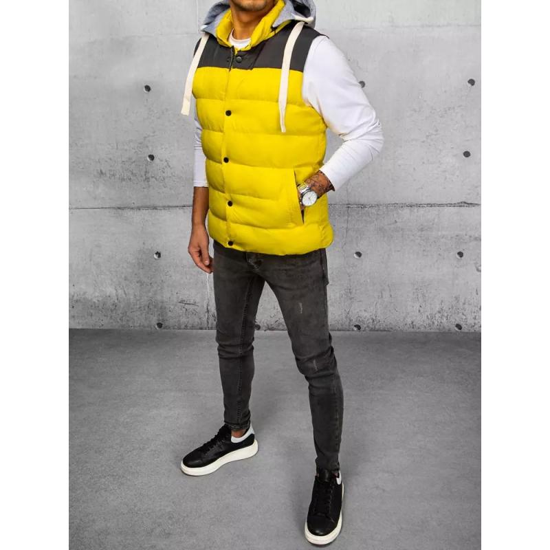 Férfi kapucnis mellény CRISS sárga