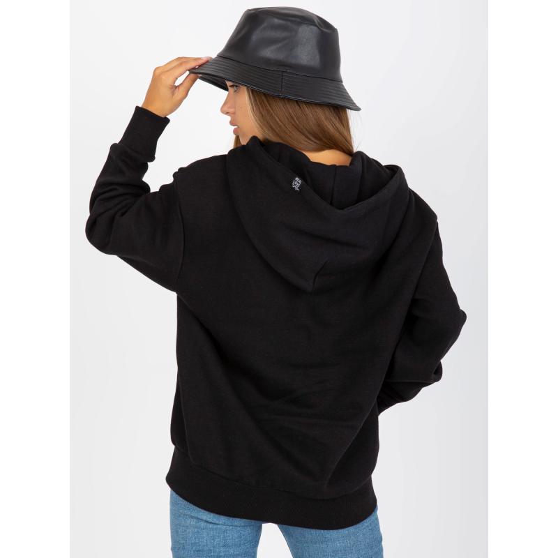 Női pulóver zsebekkel SUBLEVEL fekete