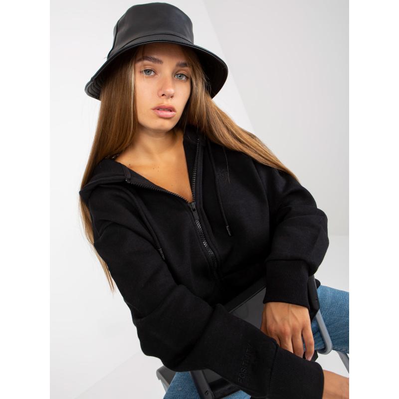 Női pulóver zsebekkel SUBLEVEL fekete