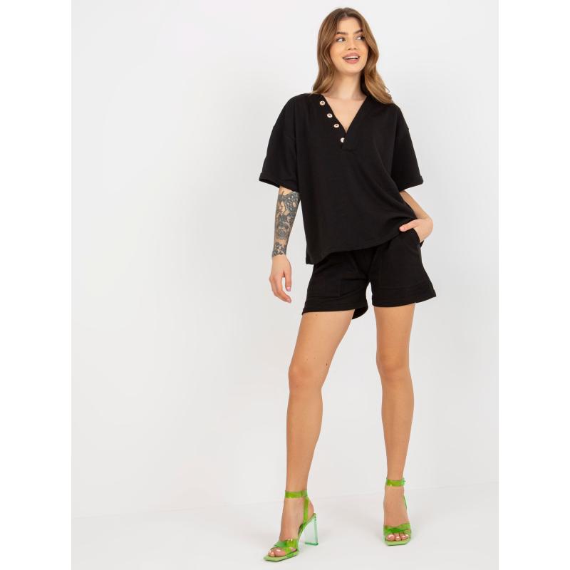 Női alap nyári tréningruha rövidnadrággal ROSEMARIA fekete