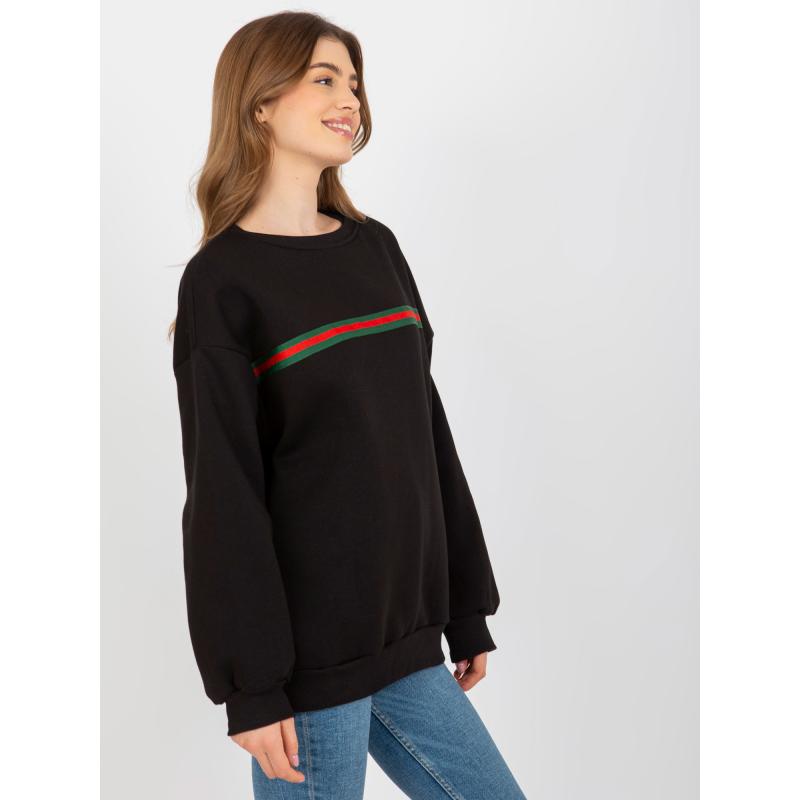 Női túlméretezett kapucnis pulóver AUSTINA fekete