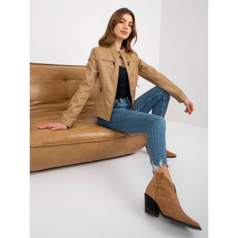 Dámská bunda s podšívkou BIKER světle hnědá 