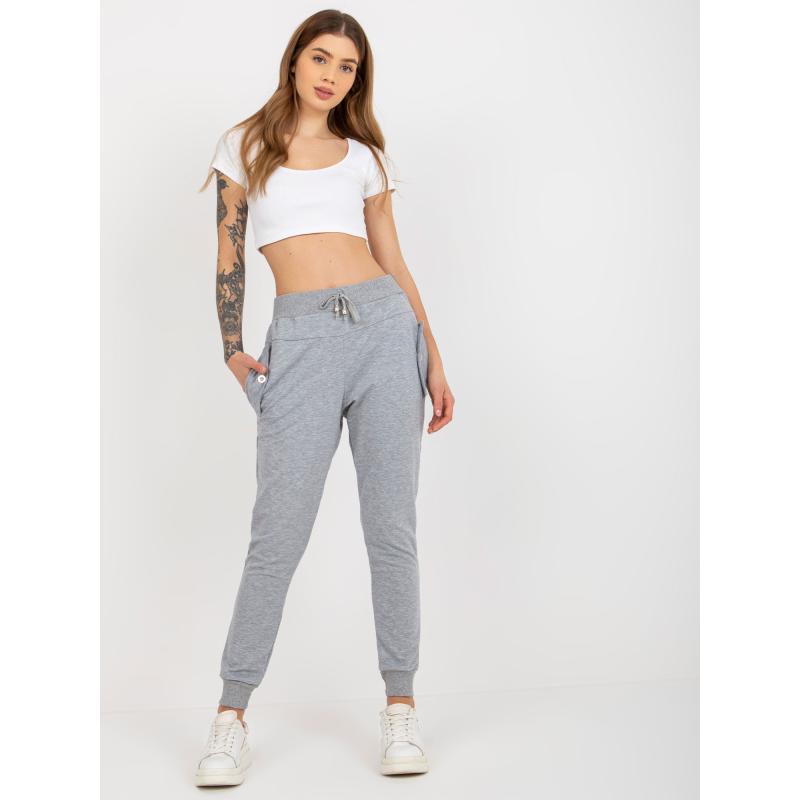 Dámske tepláky s vreckami DEVONA šedé