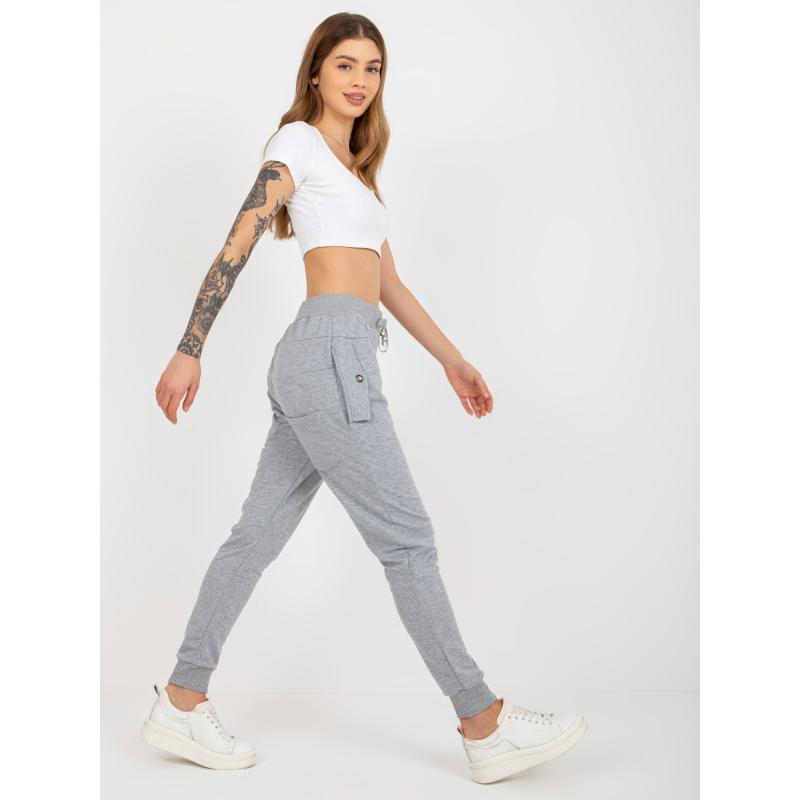 Dámske tepláky s vreckami DEVONA šedé