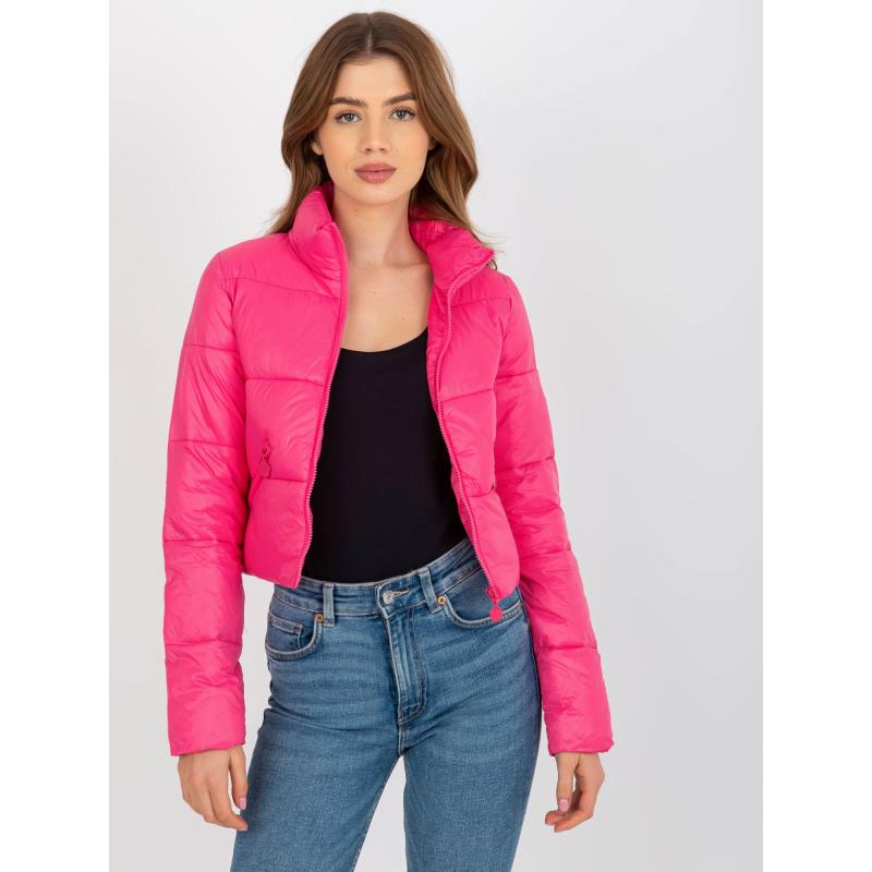 Női kabát zsebekkel MELIA sötét rózsaszín