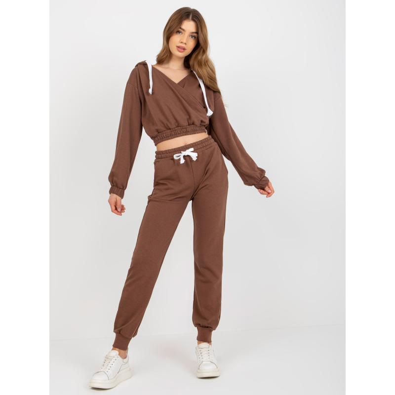 Dámský komplet basic s mikinou JACALYN hnědý