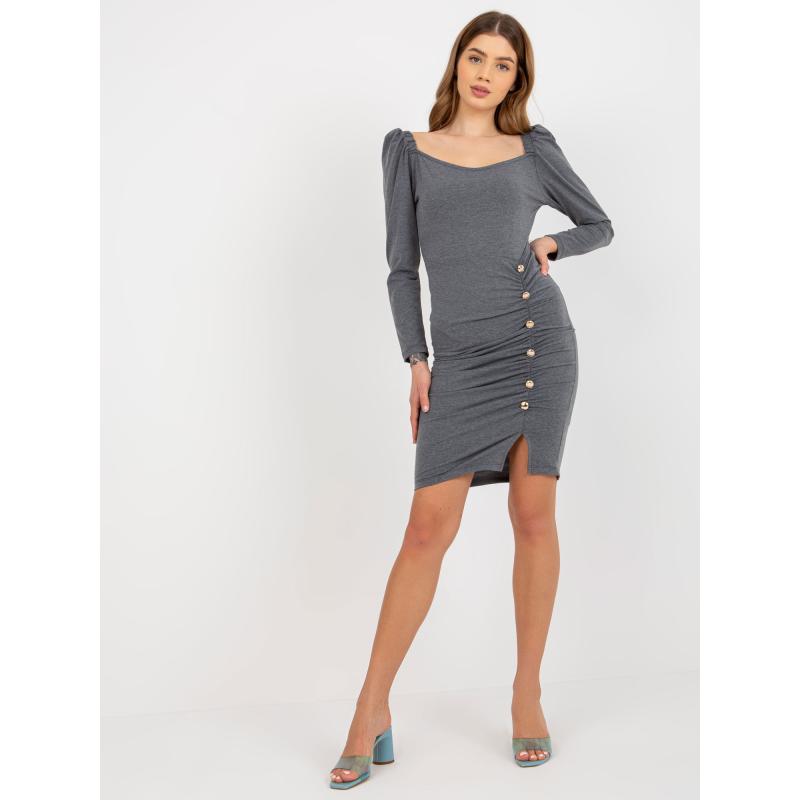 Dámské šaty s volánem REINE tmavě šedé 