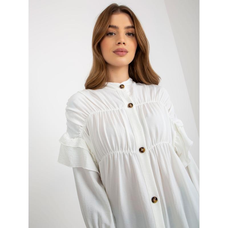 Dámská košile s volánky a řasením OCH BELLA ecru  