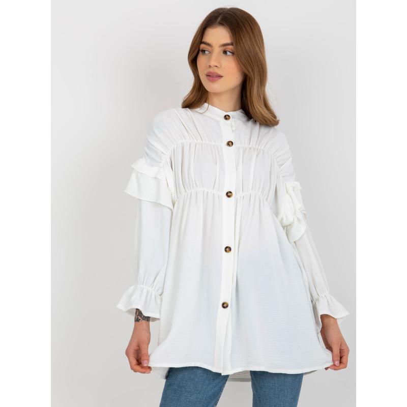 Dámská košile s volánky a řasením OCH BELLA ecru  