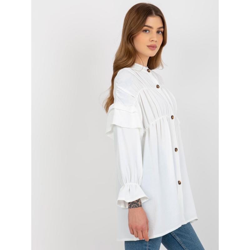 Dámská košile s volánky a řasením OCH BELLA ecru  