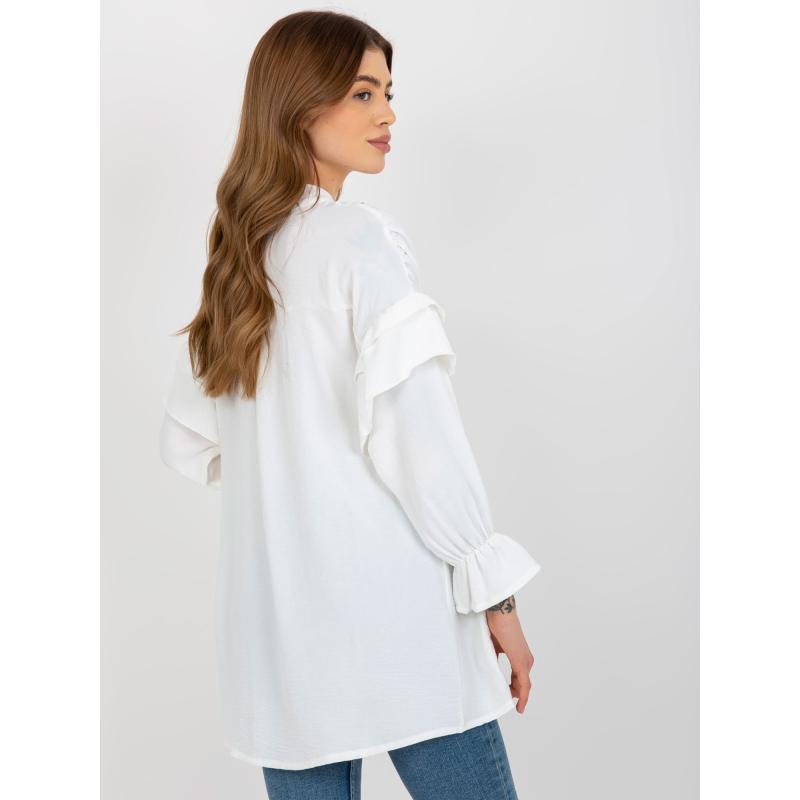Dámská košile s volánky a řasením OCH BELLA ecru  