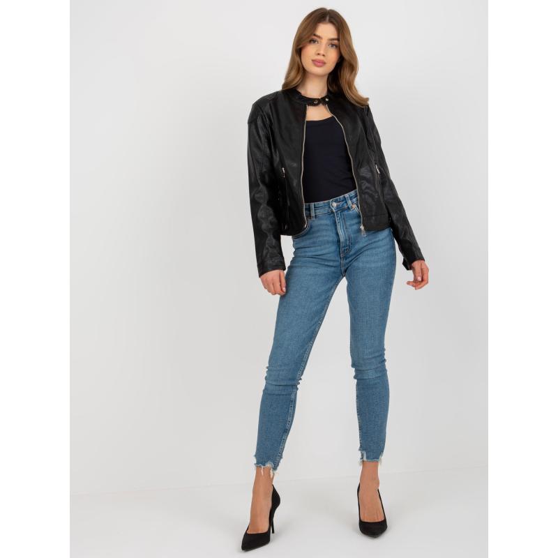 Dámská bunda z ekokůže s kapsami BIKERS černá