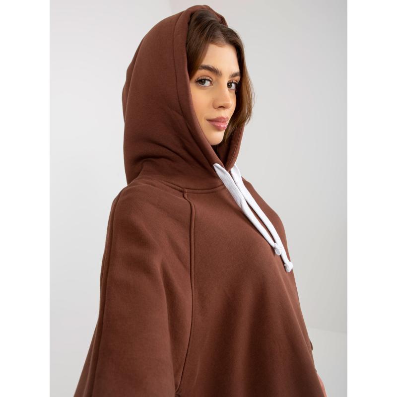 Dámská mikina basic s kapucí CELESTA hnědá 