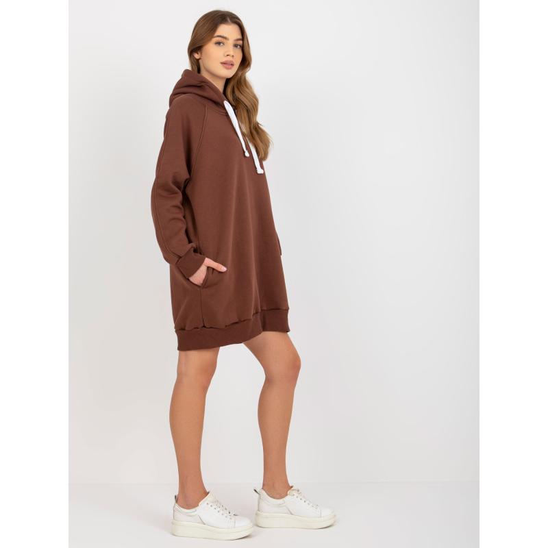 Dámská mikina basic s kapucí CELESTA hnědá 