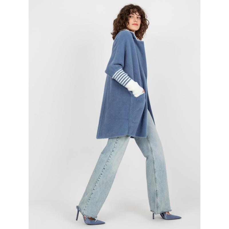 Dámský kabát z alpaky JOLENE tmavě modrý 