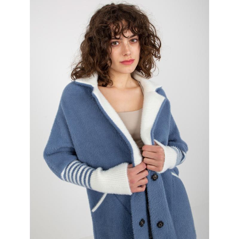 Dámský kabát z alpaky JOLENE tmavě modrý 