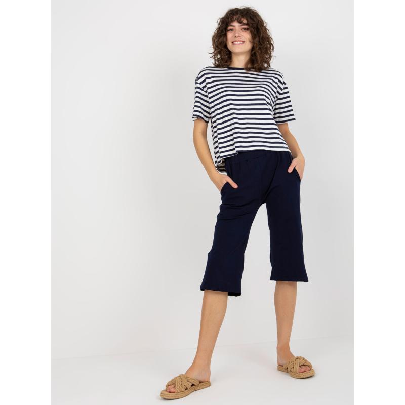 Női póló szett CAROLINE tengerészkék és fehér