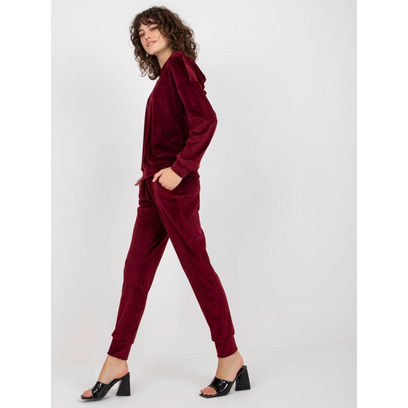 Női bársony szett nadrággal BRIA bordó bordó