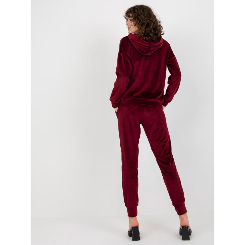 Női bársony szett nadrággal BRIA bordó bordó