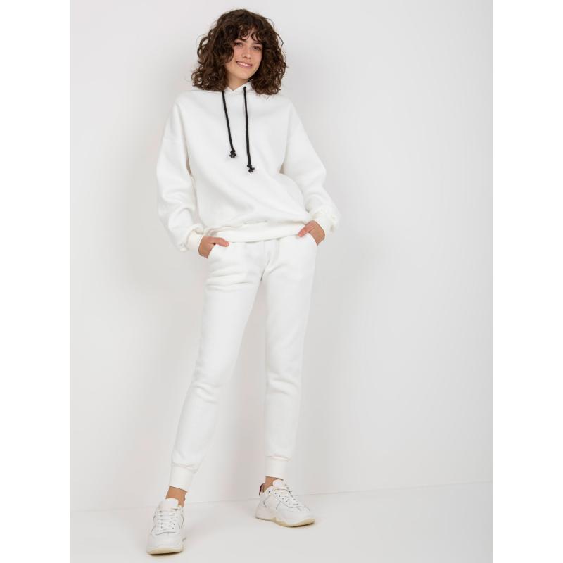 Dámská souprava tepláková s nápisy a zipy AVERY ecru