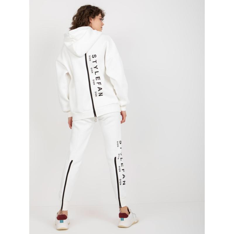 Dámská souprava tepláková s nápisy a zipy AVERY ecru