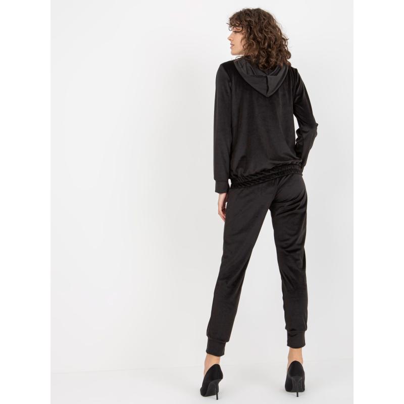 Dámska súprava velúrová s mikinou na zips KATALINA čierna