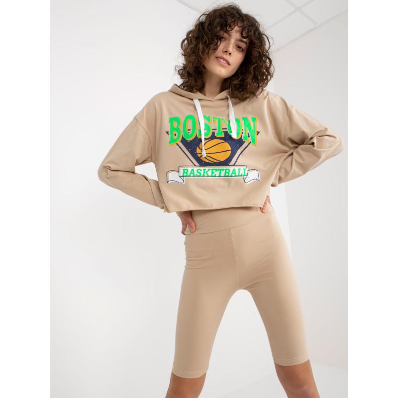 Dámská souprava s krátkou mikinou ISLA béžová