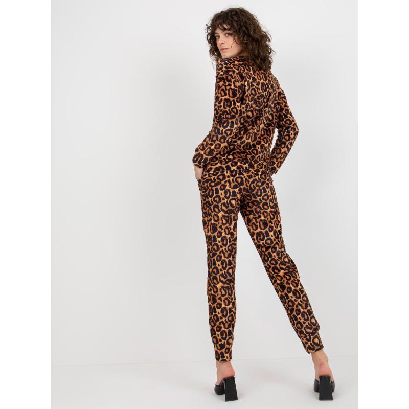 Dámska súprava s potlačou ISLA tmavo béžová a čierna