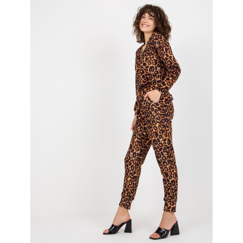 Dámska súprava s potlačou ISLA tmavo béžová a čierna