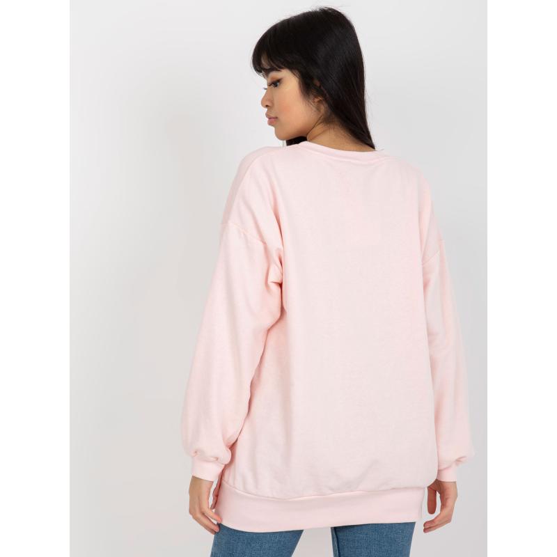 Dámská mikina s kapucí a patentkami AYA bledě růžová 