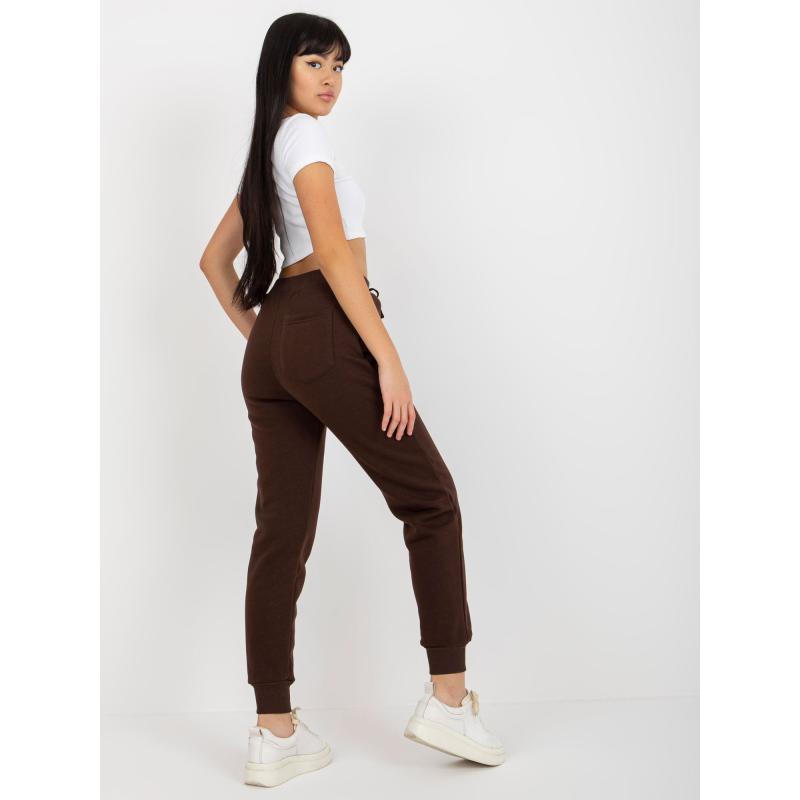 Dámske tepláky s vreckami MAYFLIES tmavo hnedé