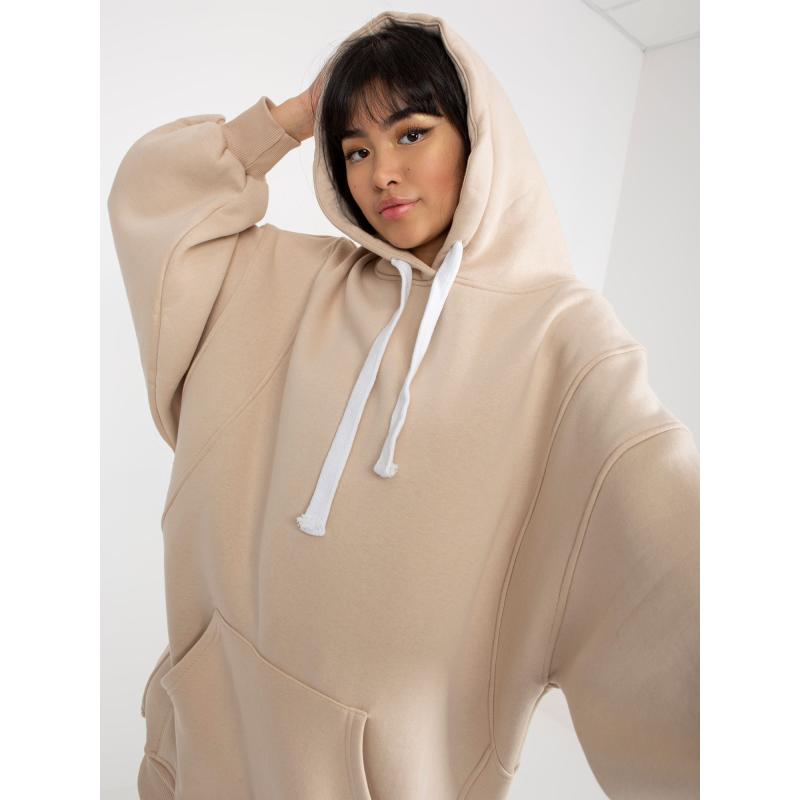 Dámská mikina basic s oversize střihem ANY béžová 