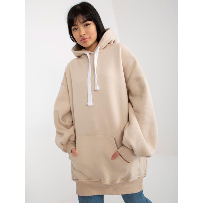 Dámská mikina basic s oversize střihem ANY béžová 