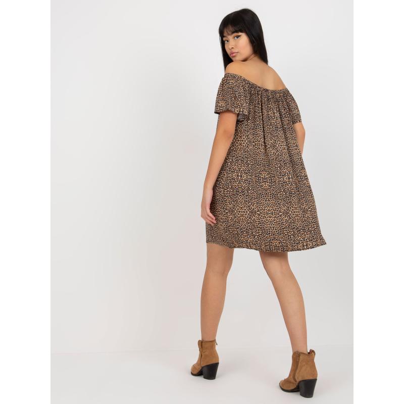 Dámské šaty se zvířecím vzorem FRESH MADE hnědé 