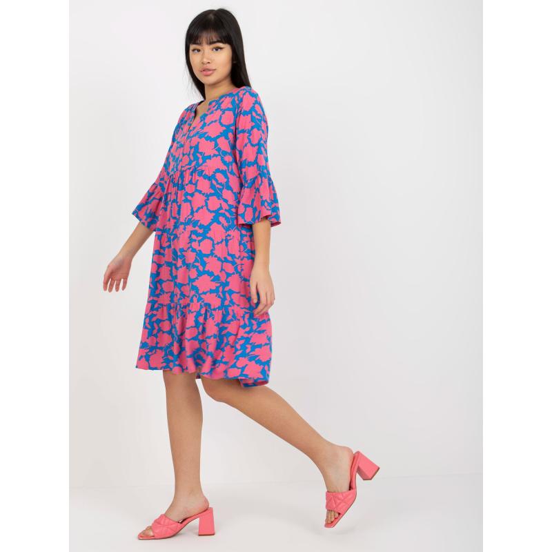 Dámské šaty s potiskem oversize SUBLEVEL tyrkysově růžové