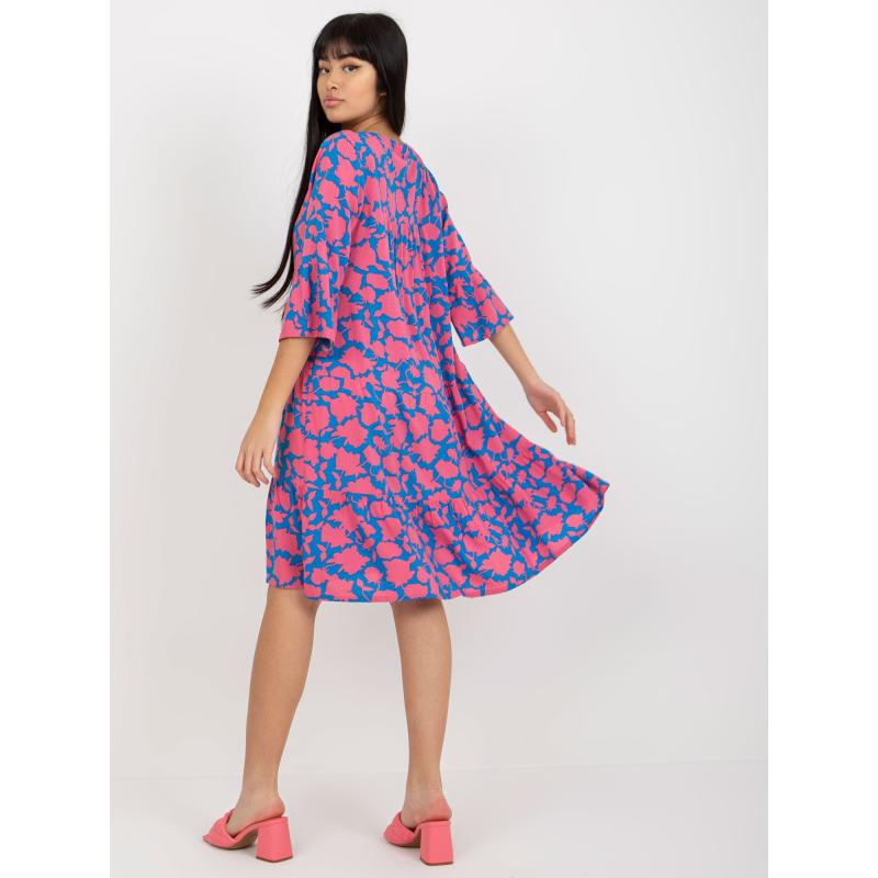 Dámské šaty s potiskem oversize SUBLEVEL tyrkysově růžové