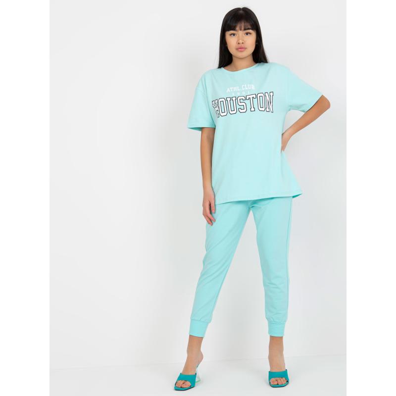 Női nyomtatott póló CICA menta