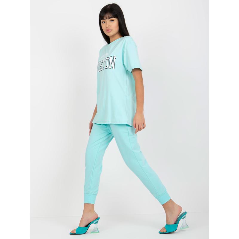 Női nyomtatott póló CICA menta