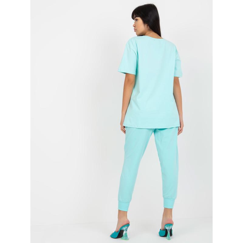 Női nyomtatott póló CICA menta