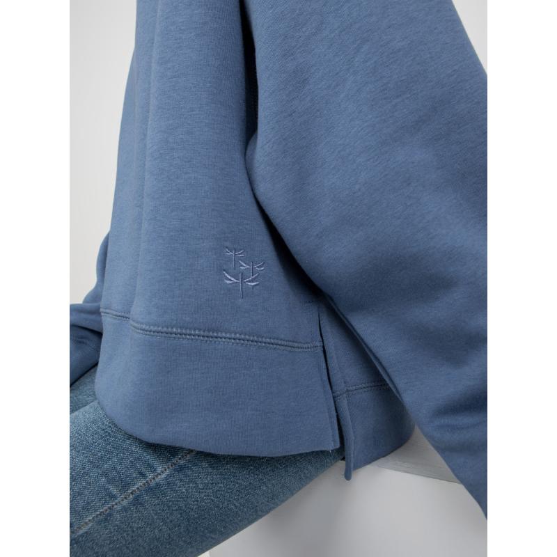 Dámska mikina s kapucňou a rázporkami MAYFLIES tmavo modrá