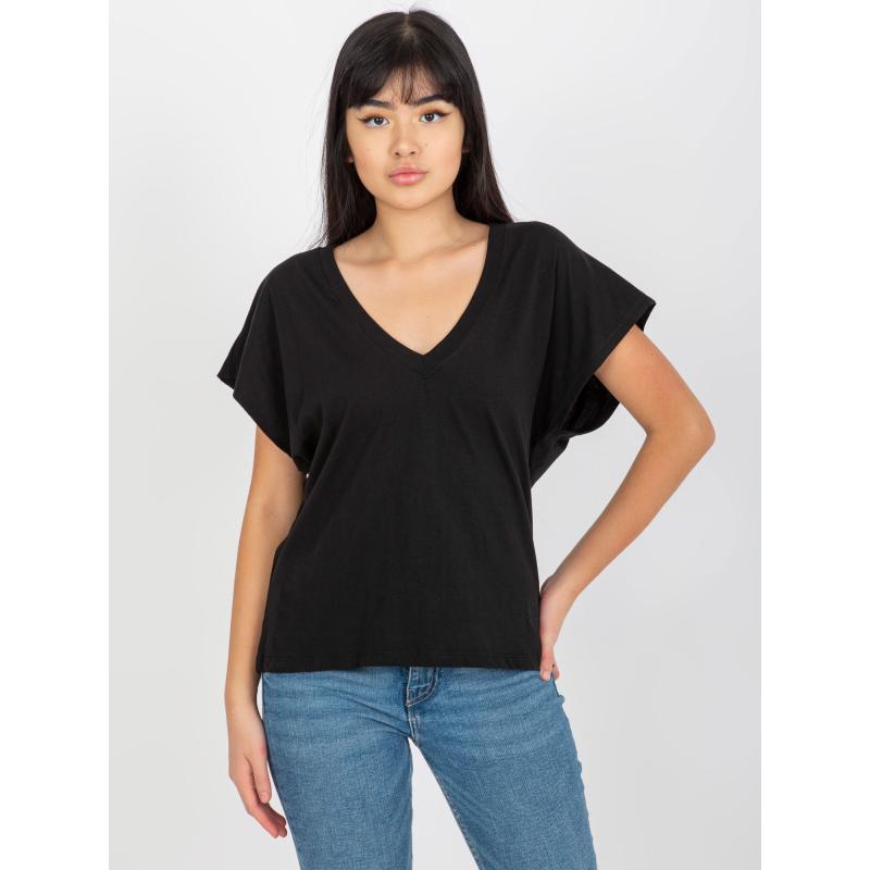 Női V-nyakú póló MAYFLIES fekete