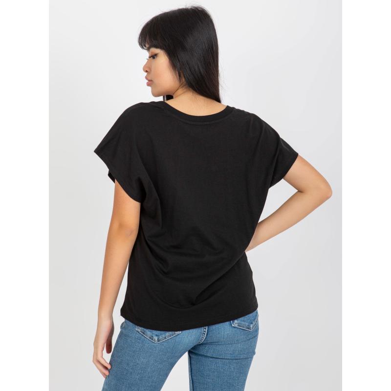 Női V-nyakú póló MAYFLIES fekete