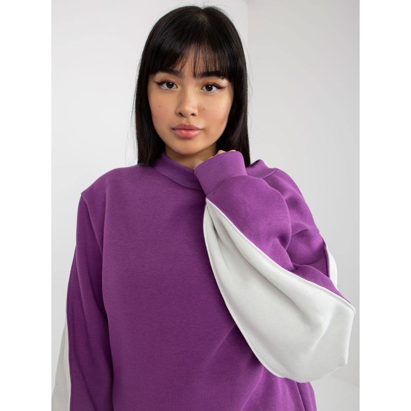 Dámská mikina bez kapuce s rozparky na rukávech JALYN fialová 