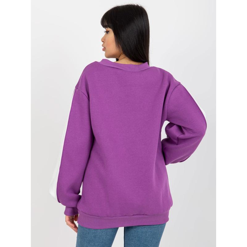 Dámská mikina bez kapuce s rozparky na rukávech JALYN fialová 