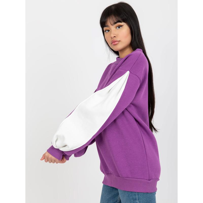 Dámská mikina bez kapuce s rozparky na rukávech JALYN fialová 