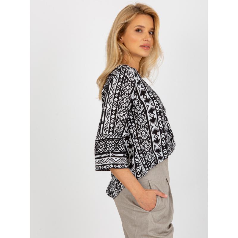 Dámská halenka s boho potiskem SUBLEVEL černá