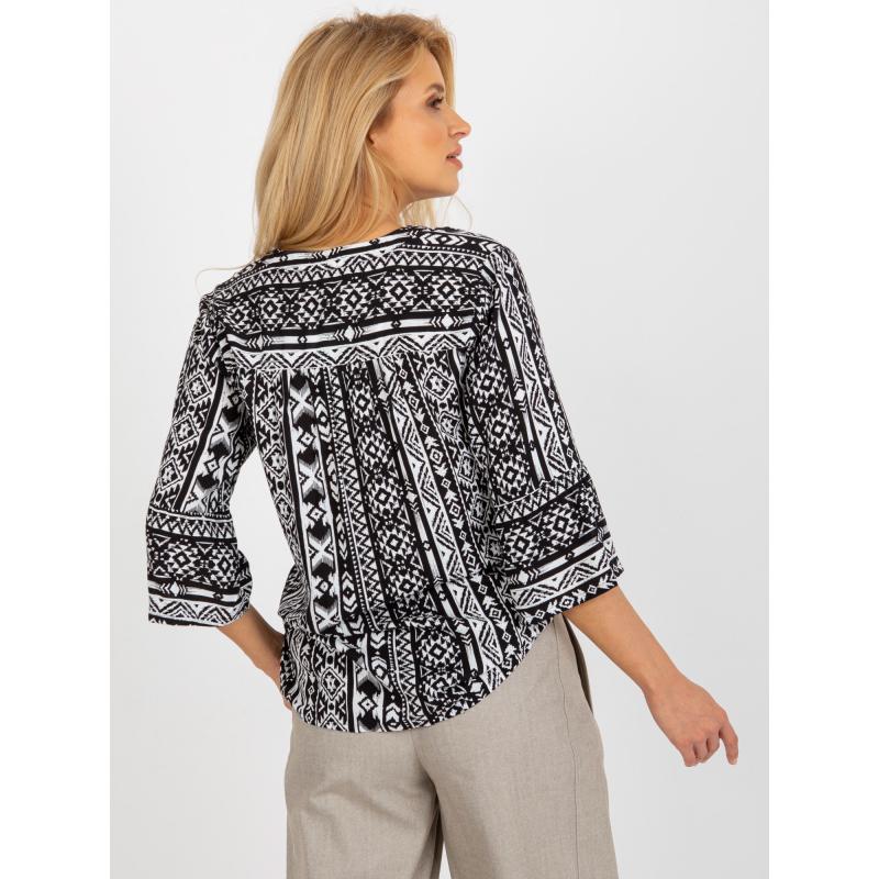 Dámská halenka s boho potiskem SUBLEVEL černá