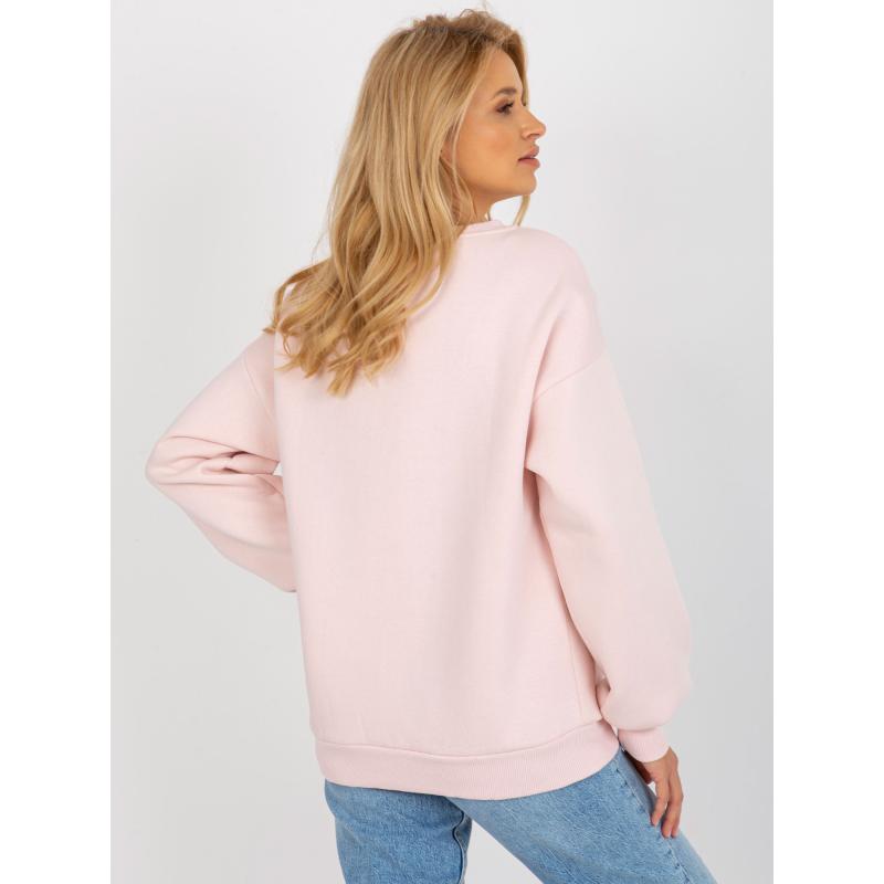 Dámská mikina bez kapuce oversize BLUEBELL světle růžová  