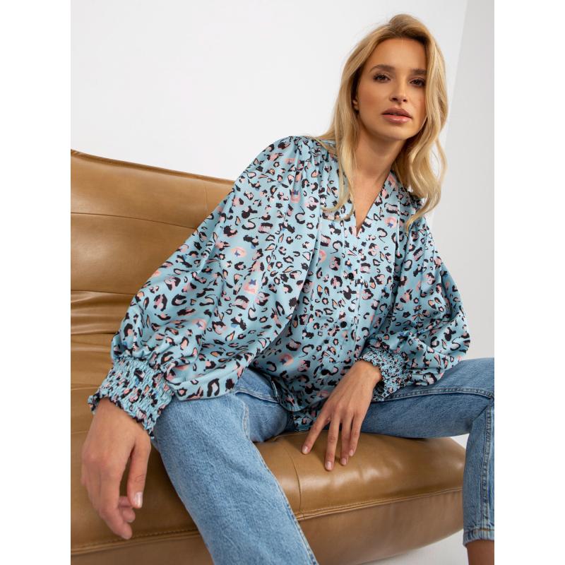 Női leopárd mintás ing HELLEN kék-fekete